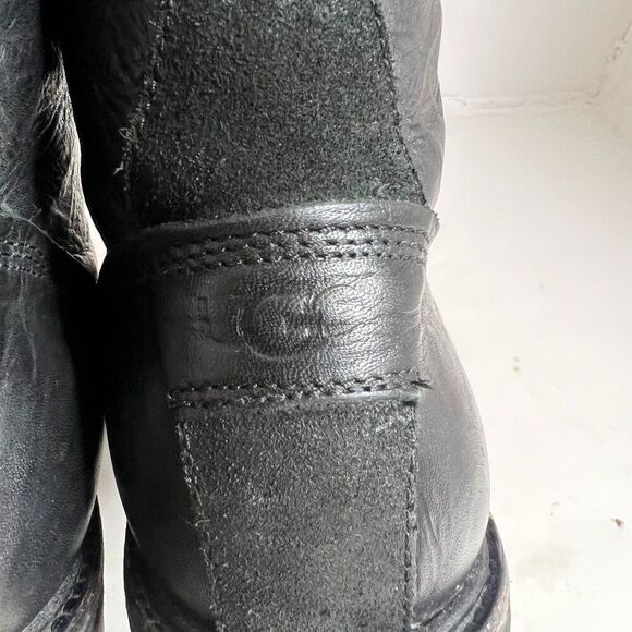 Ugg Men\'s Selwood Boots Black Leather Combat Boots Lace Up Size 11 main image 8